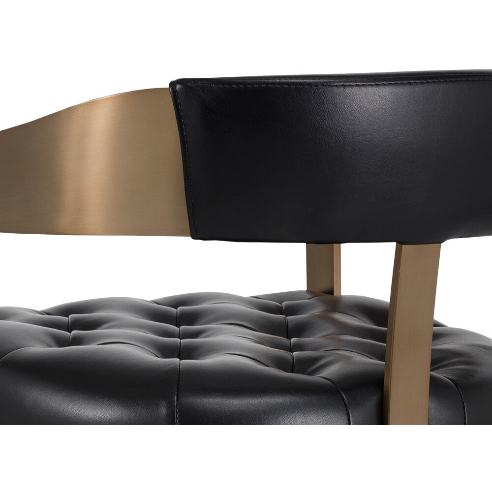 Beaumont 35.25 inch Antique Brass / Cantina Black Counter Stool